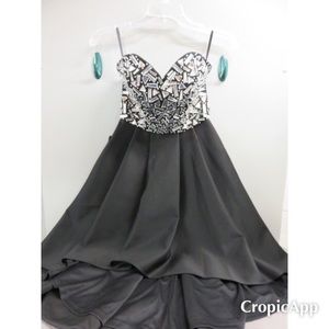 NWT, Bebe High/Low Crystal Prom Dress